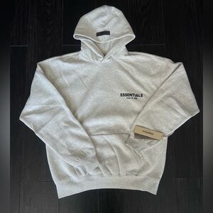 Essentials Light Gray Men's Hoodie